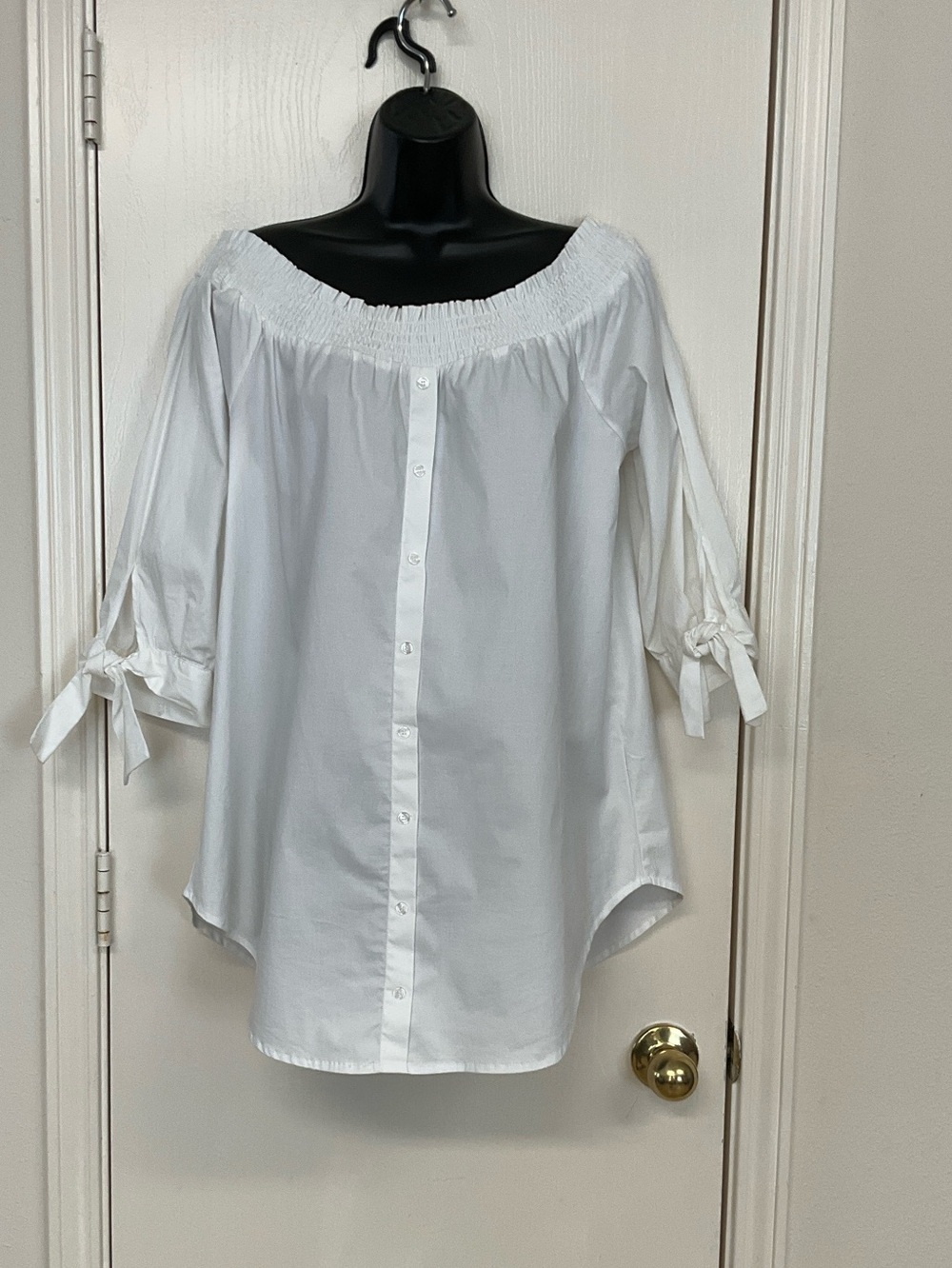 Saks Fifth Avenue White Off-Shoulder Blouse